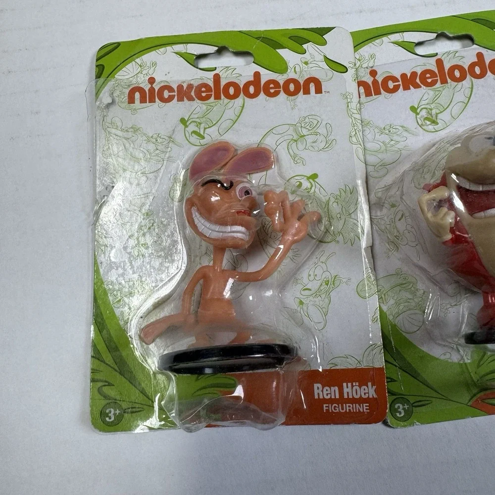 Lot of 2 Nickelodeon REN & STIMPY PVC Figurines Figures Cake Toppers Set - NEW